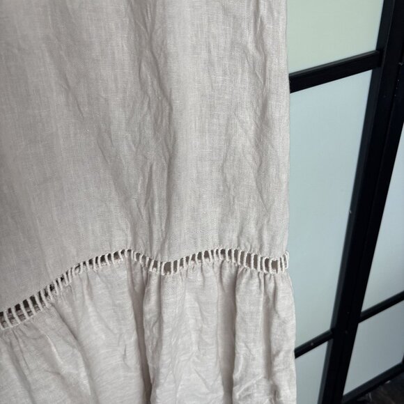 Valentina Naldi Linen dress Midi size Large Lagenlook boho coastal Minimal - Picture 9 of 15